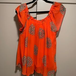 Orange Bell Sleeve top